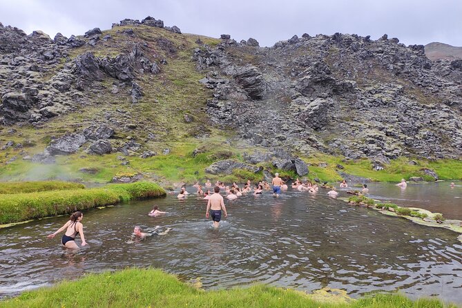 Adventure in Landmannalaugar and Hot Springs - Reykjavík & Hella - Landmannalaugar Bathing Place hot-springs soak: cold side vs hot side
