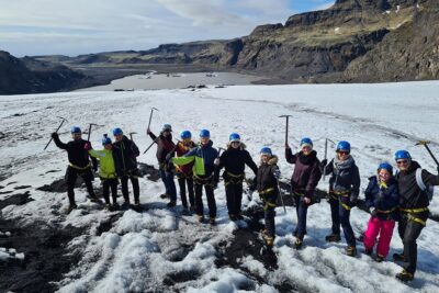 From Reykjavik: Glacier Hike, South Coast and Waterfalls Day Trip - Skógafoss: the 60 m curtain, the stairs, and the treasure chest story