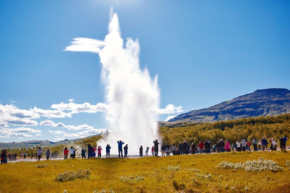 From Reykjavik: Golden Circle & Kerið Full-Day Tour - Kerið crater: milky blue water with red volcanic slopes