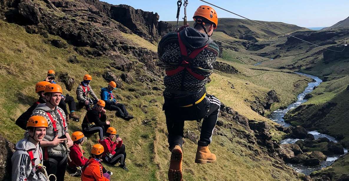 From Vík: Zipline and Hiking Adventure Tour - Big Rush to Hundafoss: your first canyon zoom