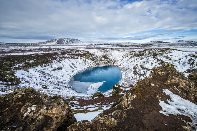 Golden Circle, Kerid and Sky Lagoon Small Group Day Tour - Kerið crater: the blue lake in a red volcanic bowl (and the short loop hike)