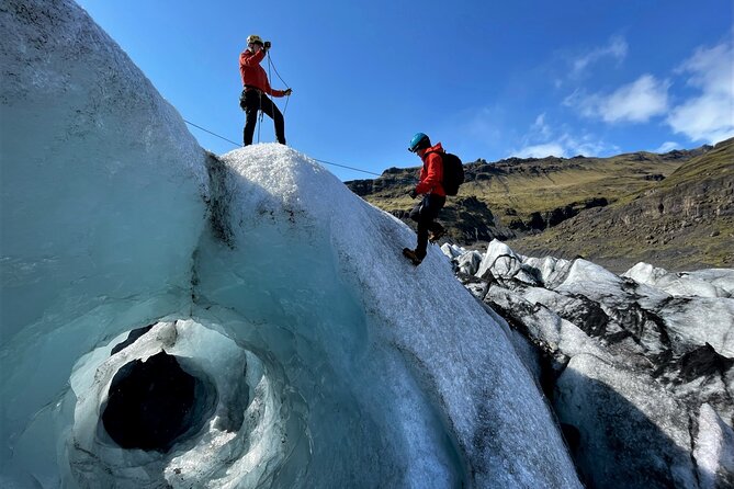 Private Extreme Encounter w/ ropes on Sólheimajökull Glacier - Gear and safety: crampons, harness, helmets, and ice axes