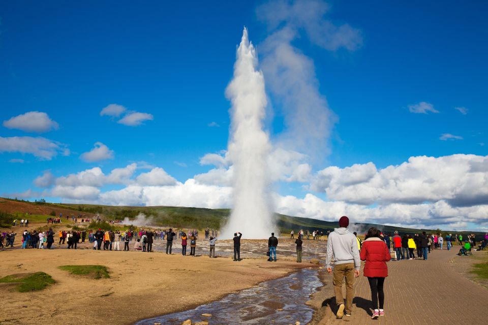 Reykjavik: Golden Circle Day Tour with optional Blue Lagoon - Geysir Hot Springs: making the most of Strokkur eruptions