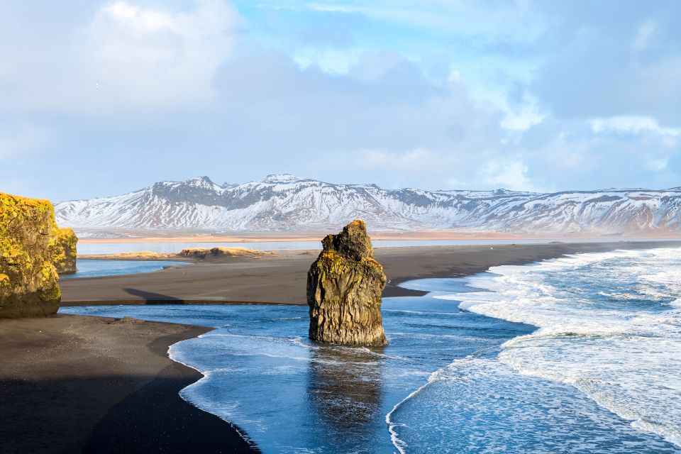 Reykjavik: South Coast Waterfalls & Glacier Small-Group Tour - Reynisfjara and Dyrhólaey: black sand, basalt columns, and serious drama