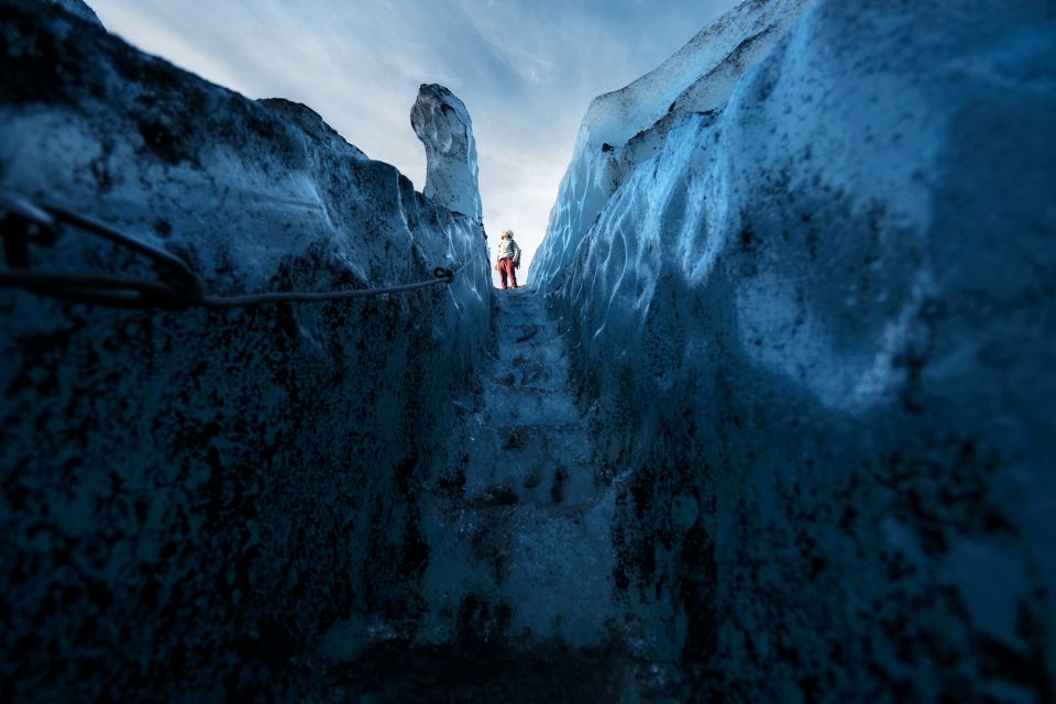 Skaftafell: Ice Cave Tour and Glacier Hike - Getting geared up indoors: crampons, harness, helmet, and ice axe