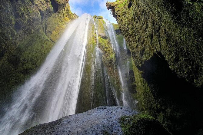 South Coast Waterfall, Black Beach, Glacier Adventure Small Group - Gljúfrabúi: the hidden waterfall stop that makes the day feel smarter