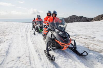 Vik: Mýrdalsjökull Snowmobile Adventure - From Arcanum Adventure Tours basecamp to the glacier edge